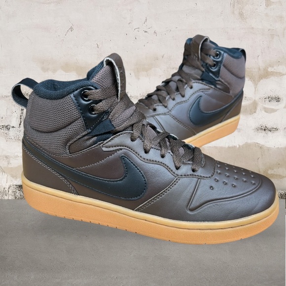 Nike Court Borough Mid 2 Boot GS 'Baroque Brown Gum' #BQ5440-200 - 5.5Y 7.5 Wms - Picture 3 of 14